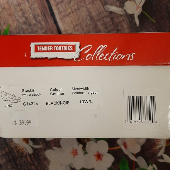 10W Tender Tootsies black wedge shoes - Picture 3 of 6